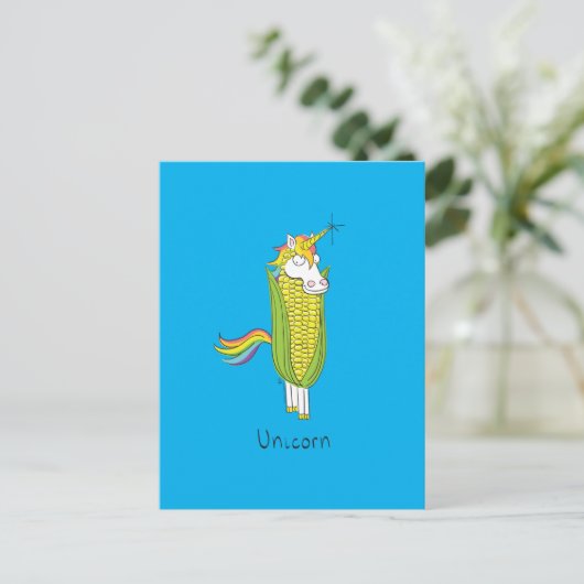 Carte postale Unicorn Funny Corn Corny (Debout devant)