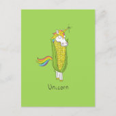 Carte postale Unicorn Funny Corn Corny (Devant)