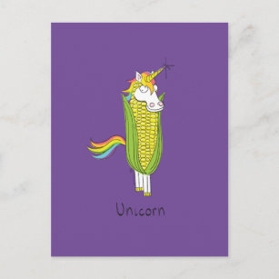 Carte postale Unicorn Funny Corn Corny