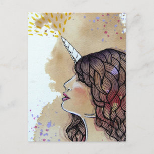 Carte Postale Unicorn Girl
