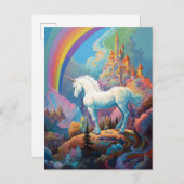 Carte Postale Unicorn Imaginaire Art (Devant / Derrière)