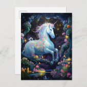 Carte Postale Unicorn Imaginaire Art (Devant / Derrière)