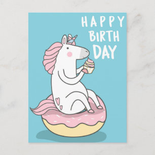 Carte Postale Unicorn Joyeux anniversaire