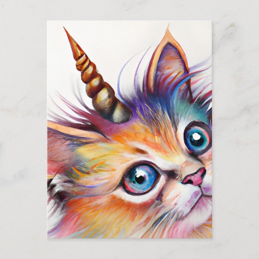 Carte Postale Unicorn Kitten (Devant)