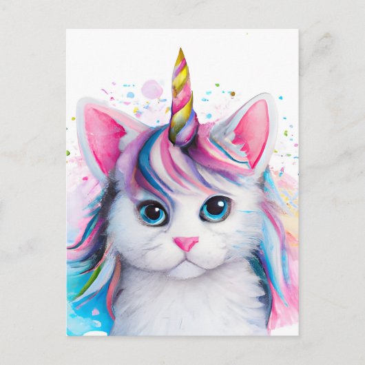 Carte Postale Unicorn Kitten (Devant)
