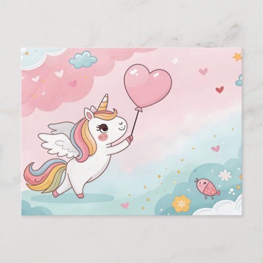 Carte Postale Unicorn Magical Heart Day (Devant)