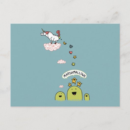 Carte Postale Unicorn Marshmallows (Devant)