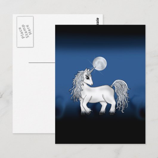 Carte Postale Unicorn Moon (Devant / Derrière)