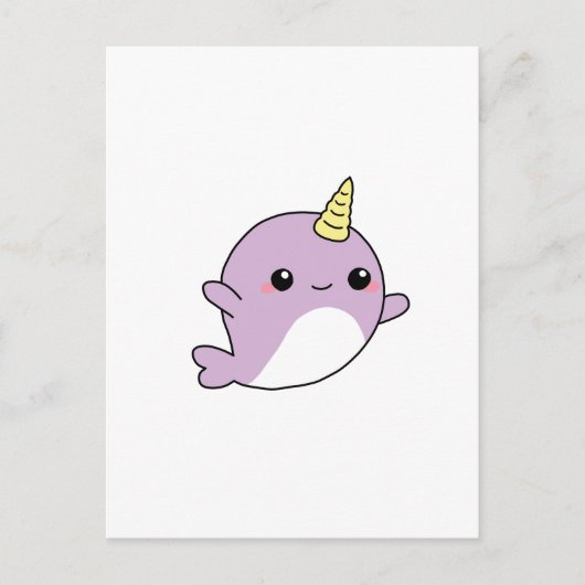Carte Postale UNICORN NARWHAL chemises, accessoires, cadeaux (Devant)