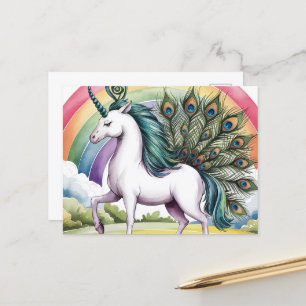 Carte Postale Unicorn Peacock