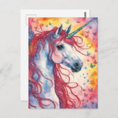 Carte Postale Unicorn Pegasus (Devant / Derrière)