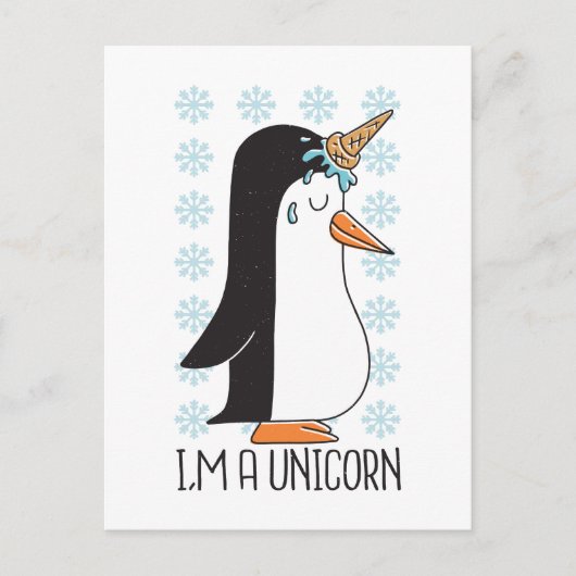 Carte postale Unicorn Penguin (Devant)