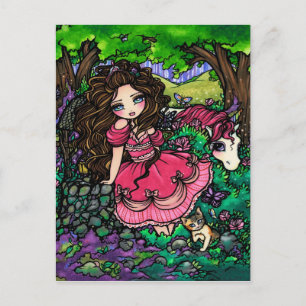 Carte postale Unicorn Princess Imaginaire Fairy Ar