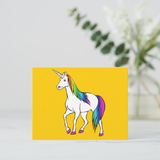 CARTE POSTALE UNICORN RAINBOW (Debout devant)