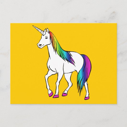 CARTE POSTALE UNICORN RAINBOW (Devant)