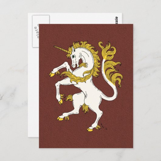 Carte Postale Unicorn Rampant (Devant / Derrière)