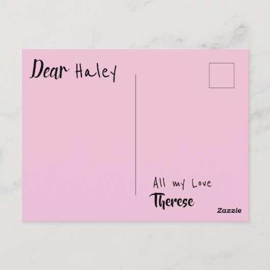 Carte Postale Unicorn Wish with Elegant Pretty Rainbow Stars (Dos)