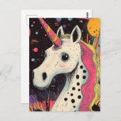 Carte Postale Unicorne (Devant / Derrière)