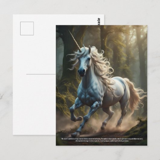 Carte Postale Unicorne (Devant / Derrière)