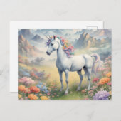 Carte Postale Unicorne (Devant / Derrière)