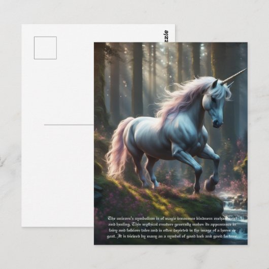 Carte Postale Unicorne (Devant / Derrière)
