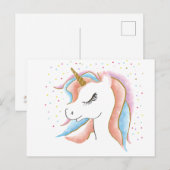 Carte Postale Unicorne (Devant / Derrière)