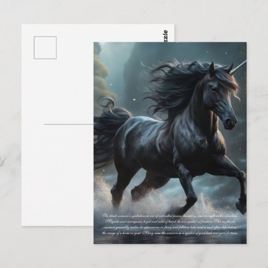Carte Postale Unicorne (Devant / Derrière)