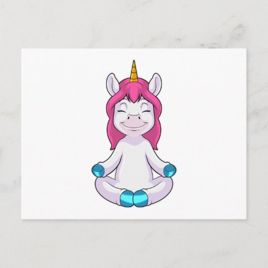 Carte Postale Unicorne à Meditate en position assise (Devant)