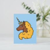 Carte Postale Unicorne Afro Jaune (Debout devant)