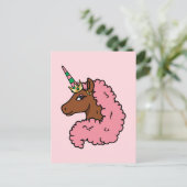 Carte Postale Unicorne Afro Rose clair (Debout devant)