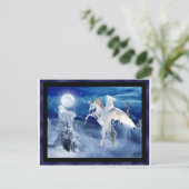 Carte Postale Unicorne ailée Pegasus Moon Cheval neige Tir'Riell (Debout devant)