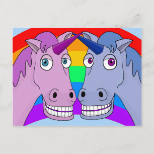 Carte Postale Unicorne amour
