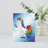 Carte Postale Unicorne arc-en-ciel (Debout devant)