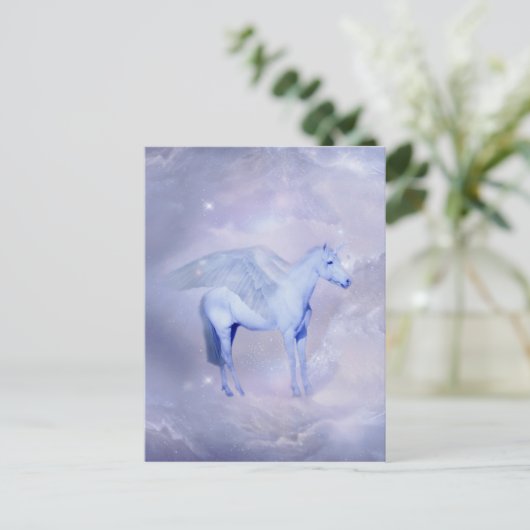 Carte Postale Unicorne avec ailes imaginaire (Debout devant)