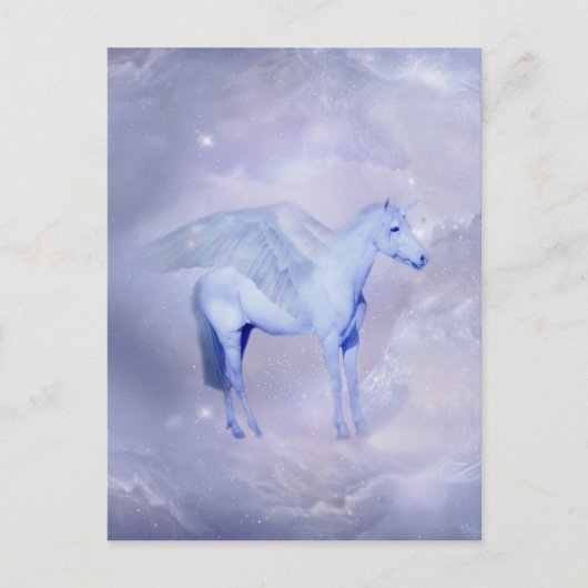 Carte Postale Unicorne avec ailes imaginaire (Devant)