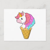 Carte Postale Unicorne avec crème glacée (Devant)