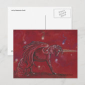Carte Postale Unicorne avec orbes (Devant / Derrière)