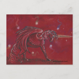Carte Postale Unicorne avec orbes