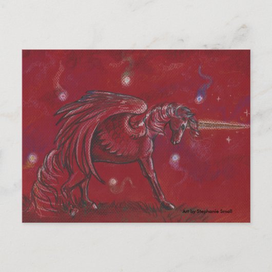 Carte Postale Unicorne avec orbes (Devant)