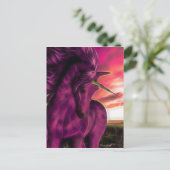Carte Postale Unicorne balayée par le vent en Amethyst (Debout devant)