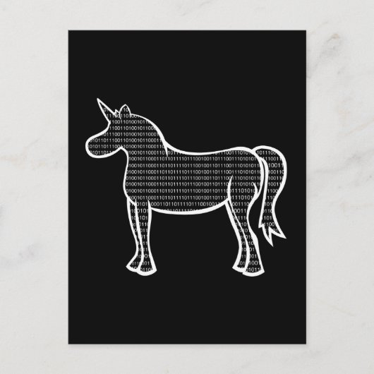 Carte Postale Unicorne binaire (Devant)