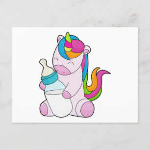 Carte Postale Unicorne Bouteille de lait