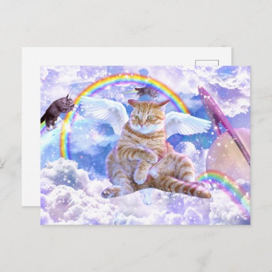 Carte Postale Unicorne - Caticorn (Devant / Derrière)
