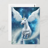 Carte Postale Unicorne dans l'air (Devant / Derrière)