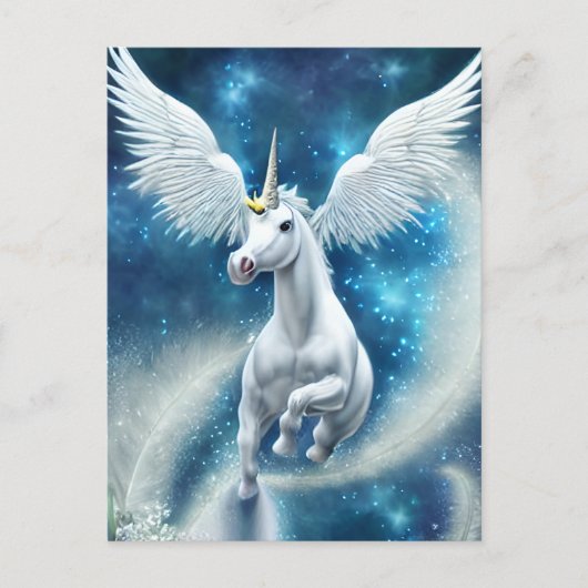 Carte Postale Unicorne dans l'air (Devant)