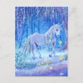 Carte Postale Unicorne dans les bois (Devant)