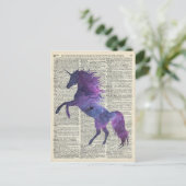 Carte Postale Unicorne dans l'espace (Debout devant)