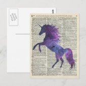 Carte Postale Unicorne dans l'espace (Devant / Derrière)