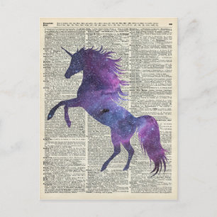 Carte Postale Unicorne dans l'espace
