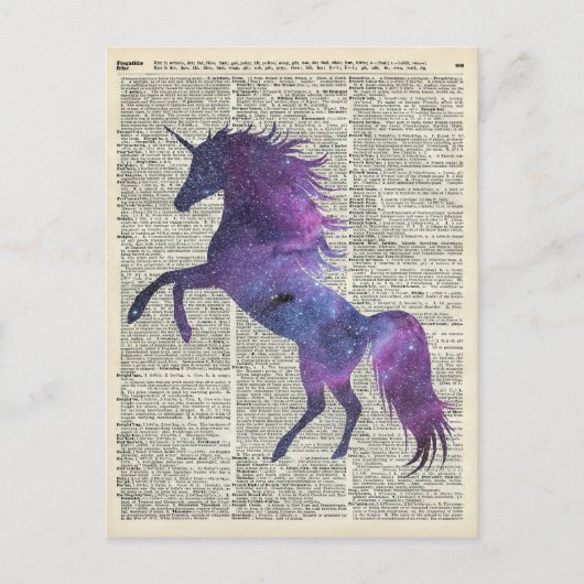 Carte Postale Unicorne dans l'espace (Devant)
